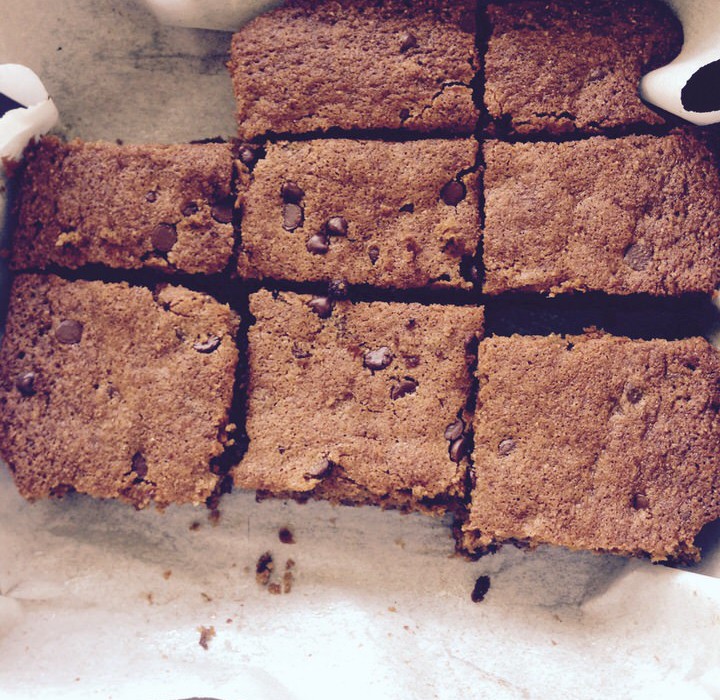 A Pan of Tigernut Flour Chocolate Chip Squares