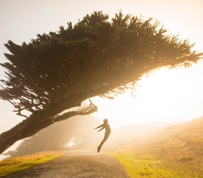 Exposure to early morning sunlight will have you waking up with energy like the man in this photo.